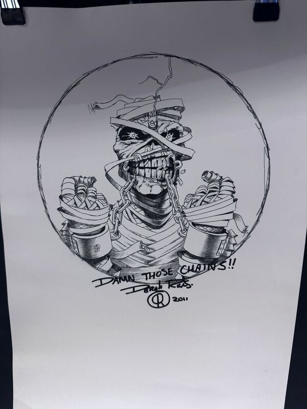 Signed Derek Riggs 2011 Mummy Powerslave Eddie print